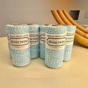 Divine Twine Baker's Twine - Aqua & White - 6 Rolls